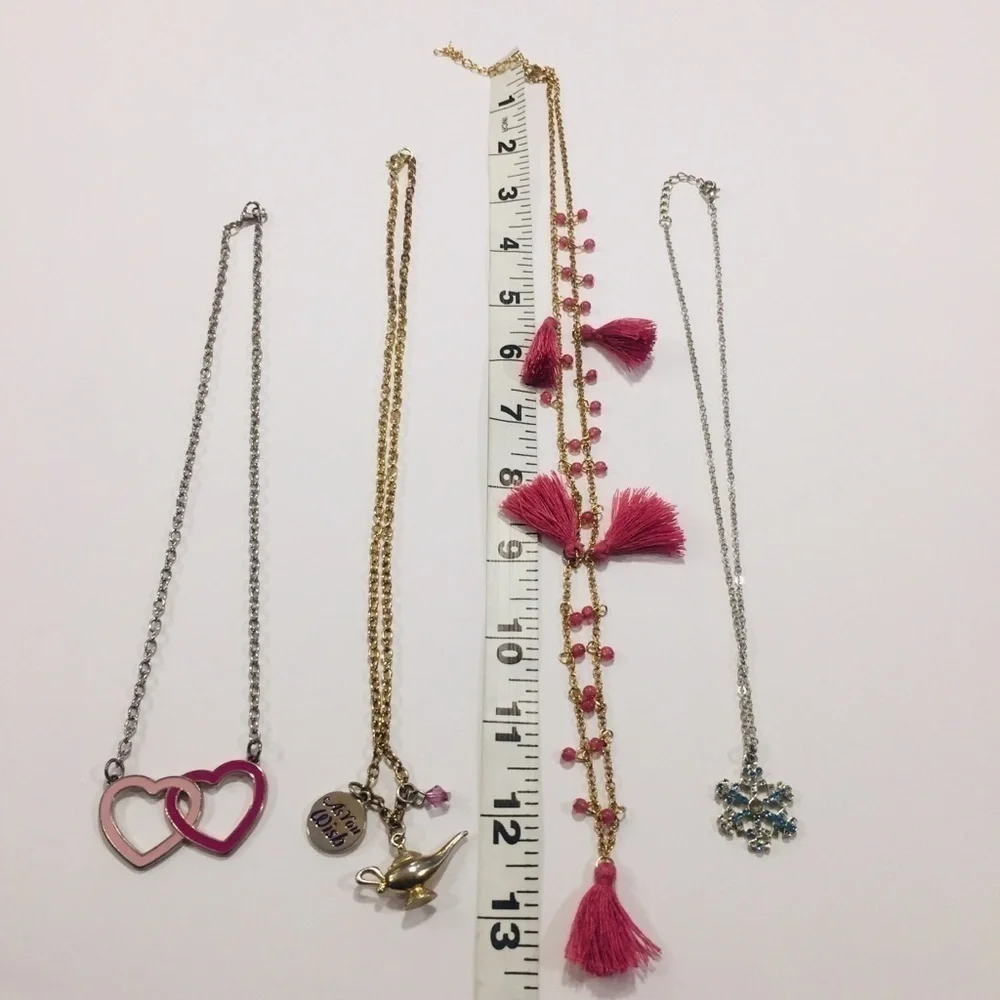 Bundle girls 4-pcs Gold-tone Silver-tone necklaces